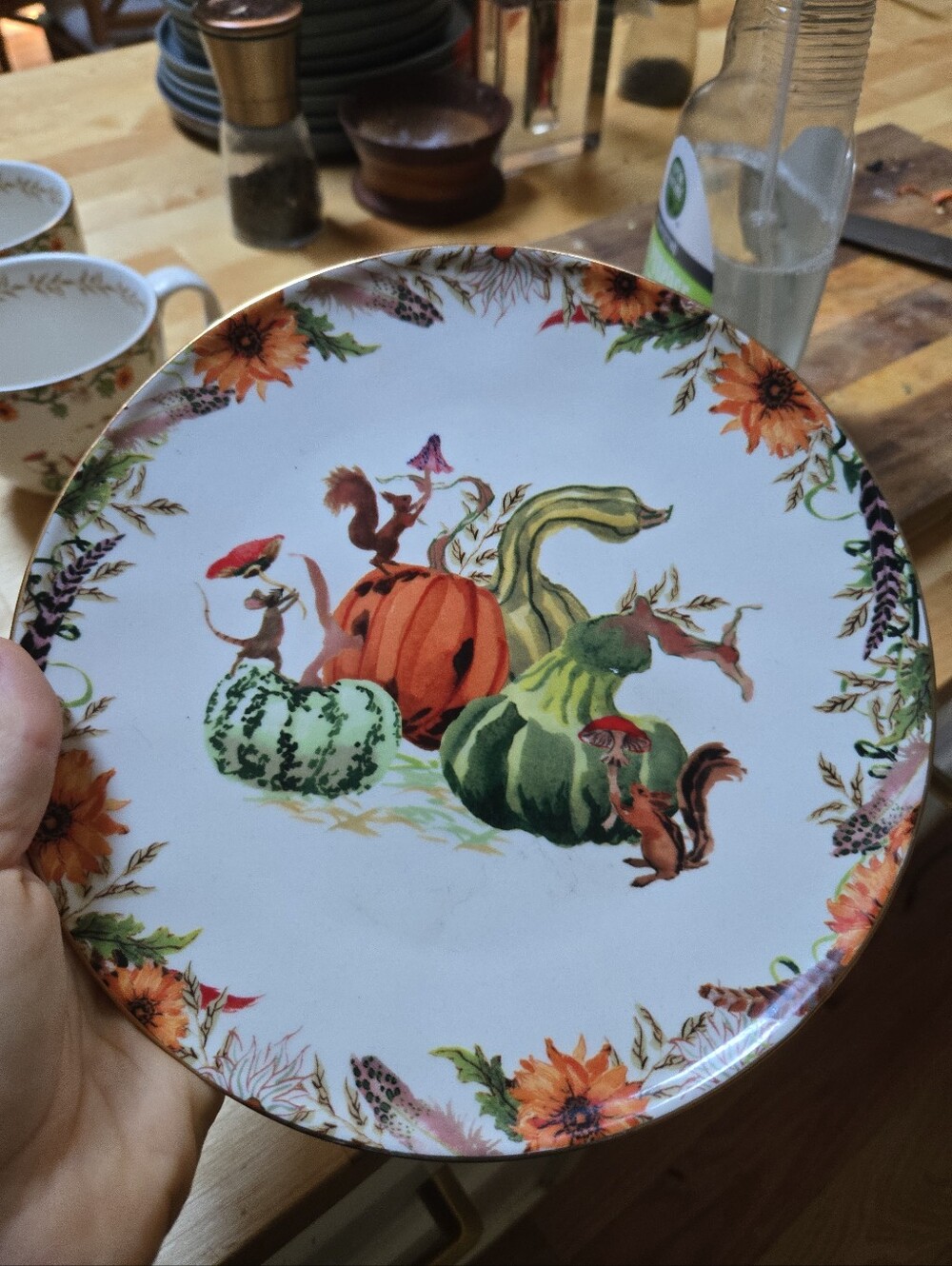 Anthropologie Inslee Fariss Autumn’s Bounty Plate Pumpkin Gourd Fall Plate